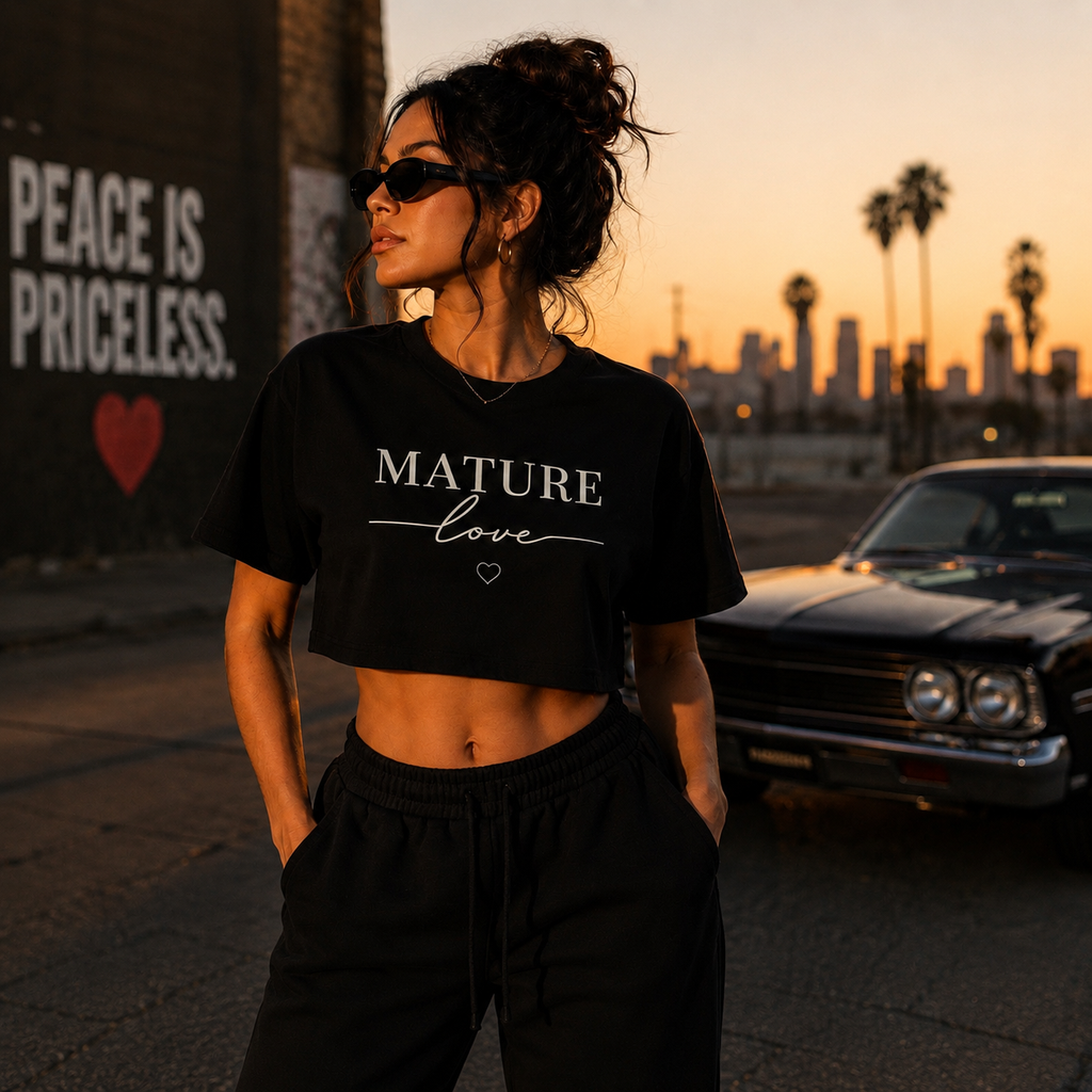 Pretty is everywhere Mature Love Crop Tee collection
